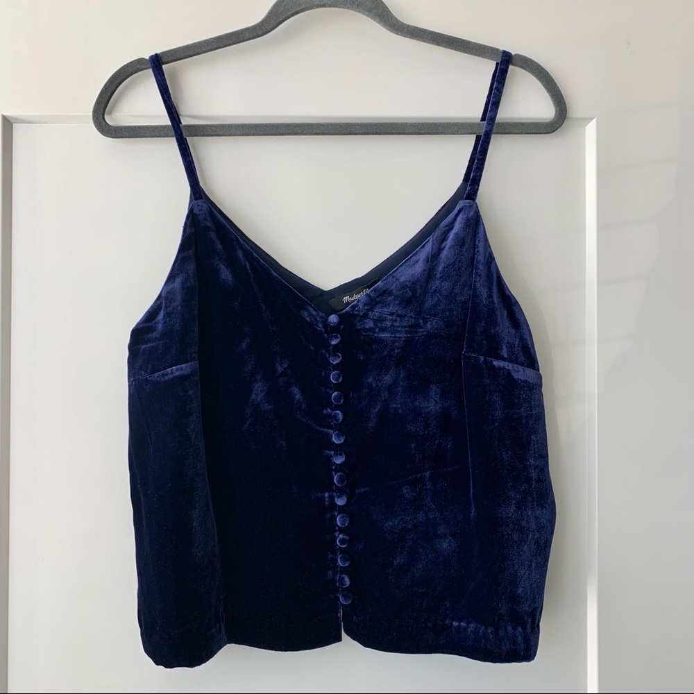 Madewell Velvet Button-Down Cami - Picture 3 of 6